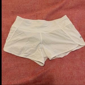 White LuLu Lemon Shorts. Size 6.